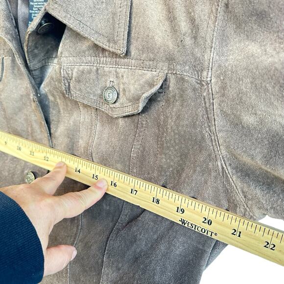 VTG Suede Leather Jacket Women XL Western Festival Boho Quiet Luxury Quality - Picture 9 of 13